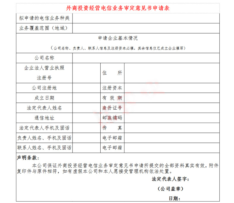 外商投资经营电信业务审定意见书